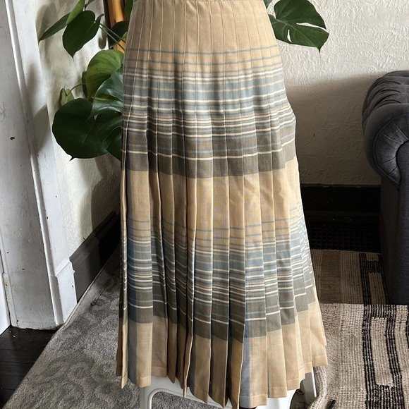 VTG Charlotte Ford Classique Reversible Pleated Midi Skirt Pure Wool 8 GORGEOUS - Picture 4 of 14